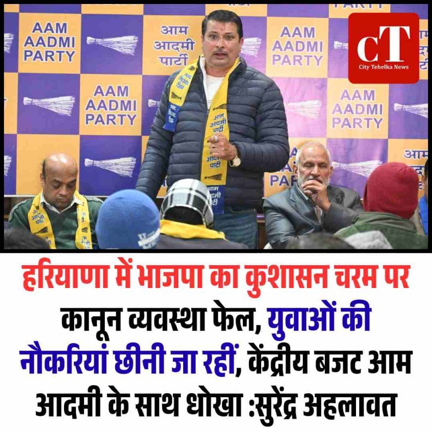 हरियाणा में भाजपा का कुशासन चरम पर: कानून व्यवस्था फेल, युवाओं की नौकरियां छीनी जा रहीं, केंद्रीय बजट आम आदमी के साथ धोखा – आप