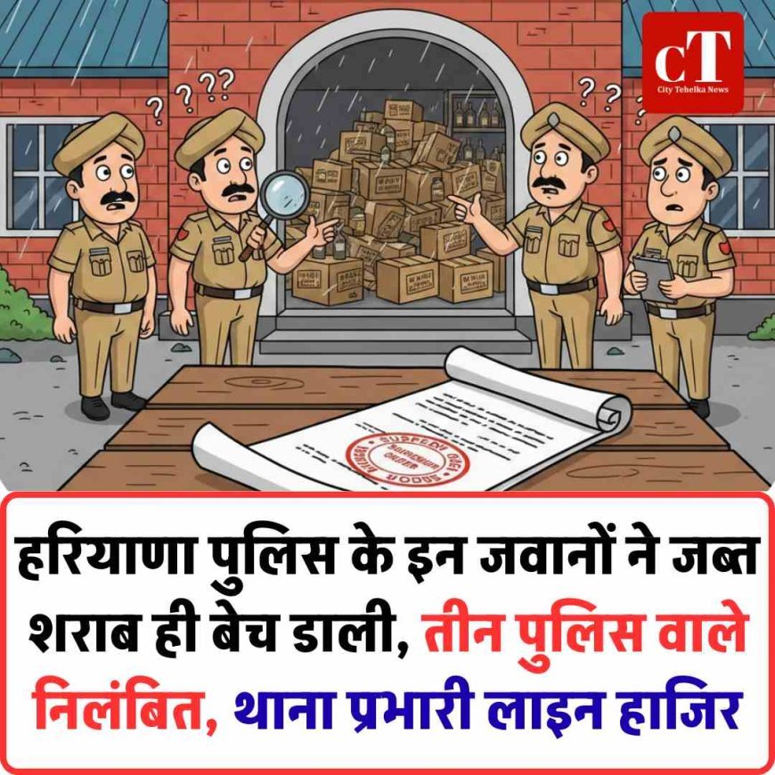 जब्त शराब बेचने का खुलासा: तीन पुलिसकर्मी निलंबित, थाना प्रभारी लाइन हाजिर